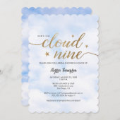 Dreamy She's on Cloud 9ブライダルシャワー雲アーチ 招待状 (正面/裏面)
