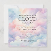 Dreamy Sky We are on Cloud Nine Baby Shower 招待状 (正面)