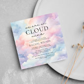 Dreamy Sky We are on Cloud Nine Baby Shower 招待状
