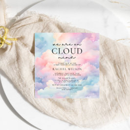 Dreamy Sky We are on Cloud Nine Baby Shower 招待状