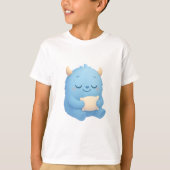 Dreamy Sleep Monster — Soft Blue Baby & Kids  Tシャツ (正面)
