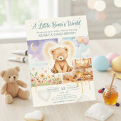 Dreamy Sleeping Bear Honey Balloons Moon 招待状