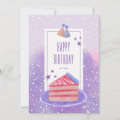 Dreamy Soft Purple Watercolor Birthday Greeting カード (正面)