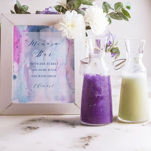 Dreamy Spring Bridal Shower Decor Mimosa Bar Sign  ポスター
