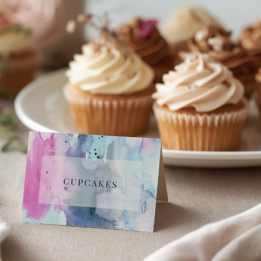 Dreamy Spring Bridal Shower Folded Food Label Card サンキューカード