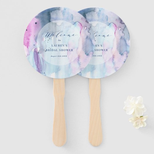 Dreamy Spring Bridal Shower Paper Welcome Fans ハンドファン (正面&裏面)