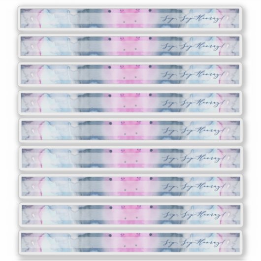 Dreamy Spring Bridal Shower Straw Flag Stickers シール (正面)