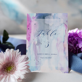Dreamy Spring Bridal Shower Table Number Sign Card 招待状