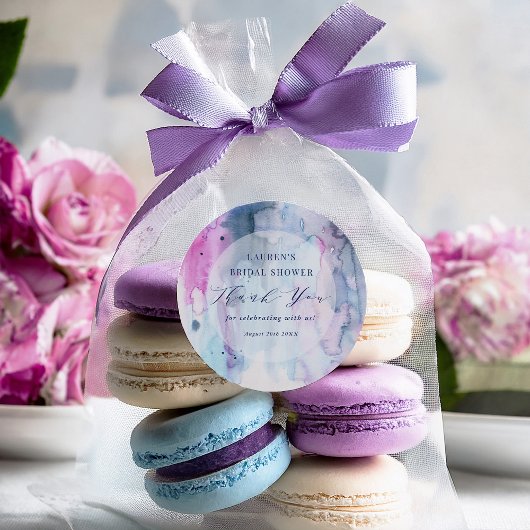 Dreamy Spring Bridal Shower Thank you Stickers ラウンドシール