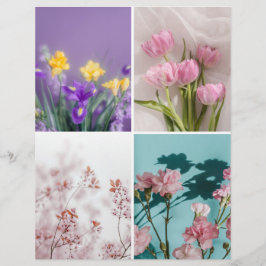 Dreamy spring flowers Scrapbook Cutout paper