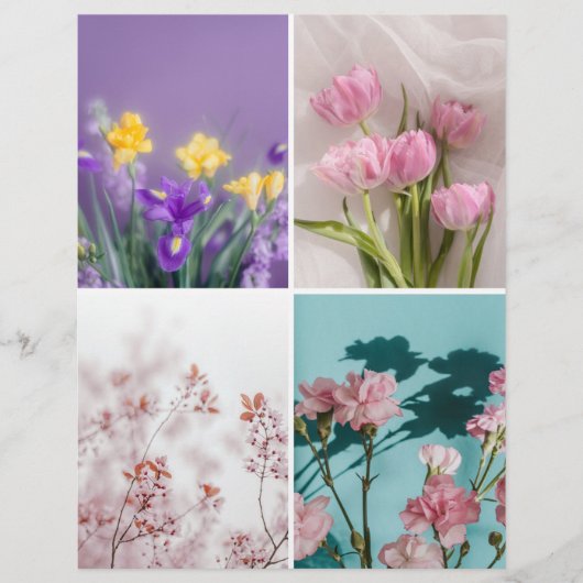 Dreamy spring flowers Scrapbook Cutout paper (正面)