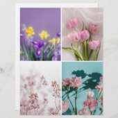 Dreamy spring flowers Scrapbook Cutout paper (正面/裏面)