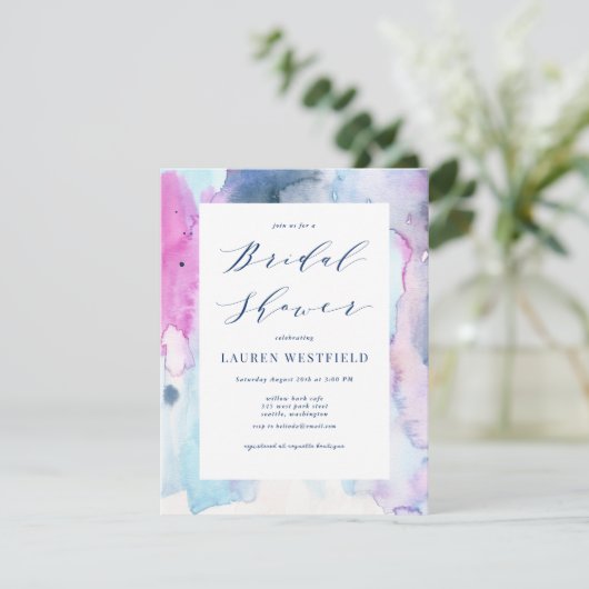 Dreamy Spring Watercolor Bridal Shower Invitation 招待状 (スタンド正面)