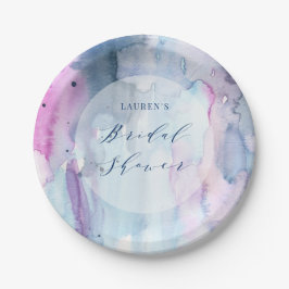 Dreamy Spring Watercolor Bridal Shower Paper Plate ペーパープレート