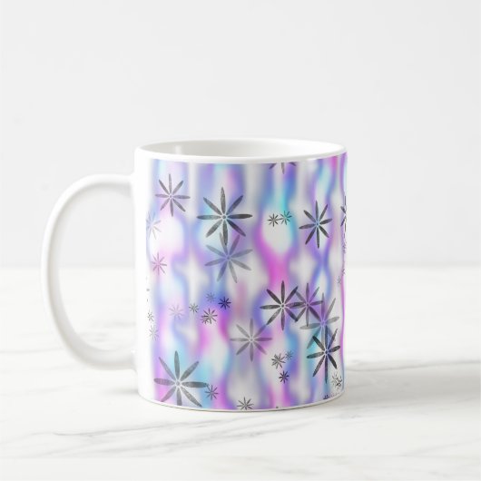 Dreamy Starburst Waves Pattern コーヒーマグカップ (左)