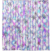 Dreamy Starburst Waves Pattern シャワーカーテン (正面)
