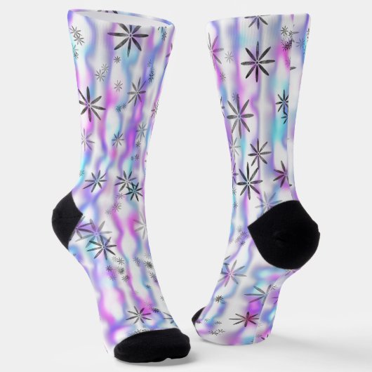 Dreamy Starburst Waves Pattern ソックス (傾斜あり)