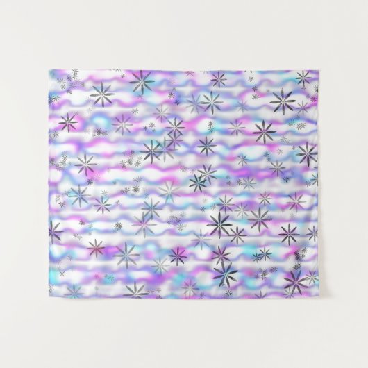 Dreamy Starburst Waves Pattern タペストリー (正面(横))