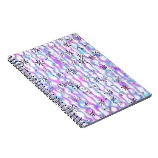 Dreamy Starburst Waves Pattern ノートブック (右側)