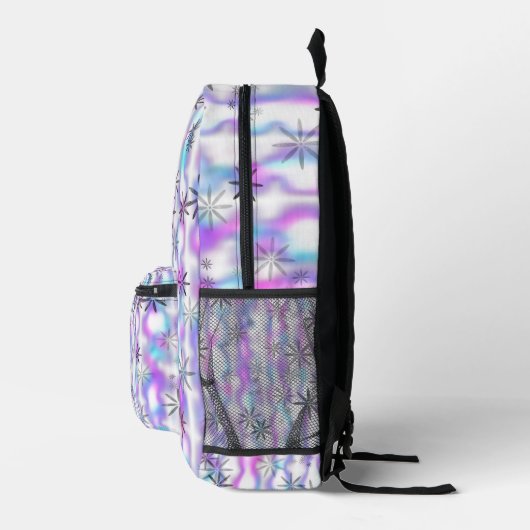 Dreamy Starburst Waves Pattern プリントバックパック (右)