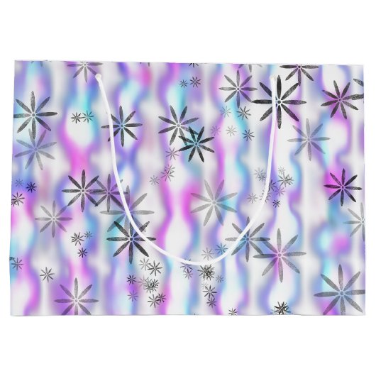 Dreamy Starburst Waves Pattern ラージペーパーバッグ (裏面)