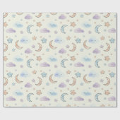Dreamy Stars, Moons, and Fluffy Clouds  ラッピングペーパー (フラット)