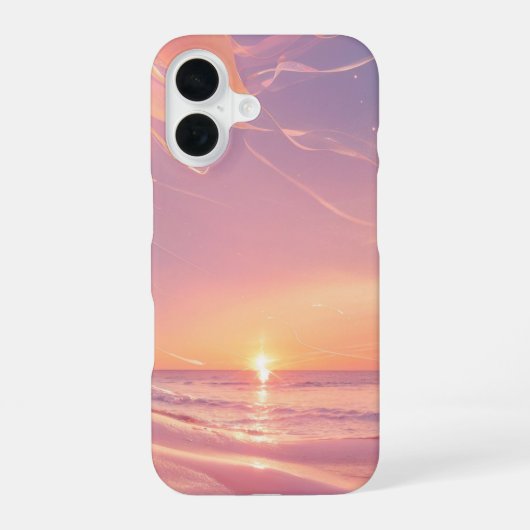 Dreamy Sunset Beach & Stardust Phone Case iPhone 16ケース (裏面)
