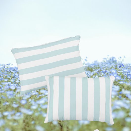 Dreamy Sweet Blue And White Stripe アクセントクッション