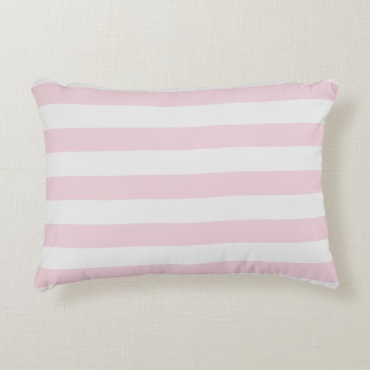 Dreamy Sweet Pink And White Stripe アクセントクッション (正面)