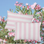 Dreamy Sweet Pink And White Stripe アクセントクッション