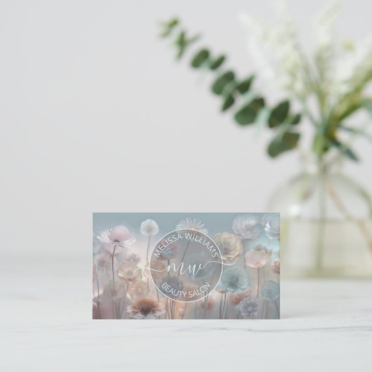 Dreamy Transparent Flowers Logo 名刺 (スタンド正面)