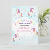 Dreamy Unicorn Birthday Invitation 招待状 (スタンド正面)