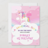 Dreamy Unicorn Birthday Invitation 招待状 (正面)