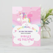 Dreamy Unicorn Birthday Invitation 招待状 (スタンド正面)