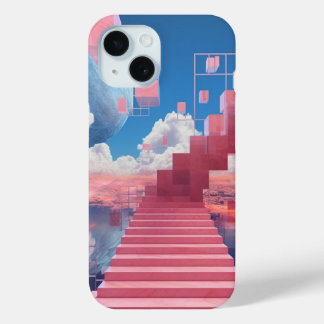 Dreamy Vaporwave Staircase iPhone 15 Case iPhone 15ケース