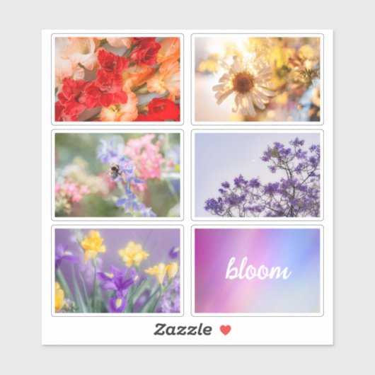 Dreamy vibrant spring floral sticker set sheet シール (シート)