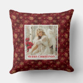 Dreamy Victorian Angel Red and Gold Holiday Pillow クッション (裏面)