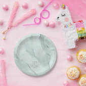 Dreamy Waterカラー結婚抽象芸術の緑/Bl ID817 ペーパープレート (パーティー)