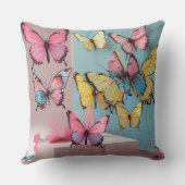 Dreamy Watercolor Butterfly Pillow クッション (裏面)