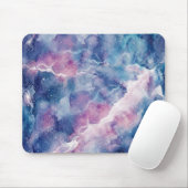 Dreamy Watercolor Galaxy & Stars Mouse Pad マウスパッド (マウス)