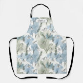 Dreamy Watercolor Snowdrop Floral Pattern Personal エプロン (正面)