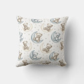 Dreamy Watercolor Teddy Bear on the Moon クッション (裏面)