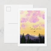 Dreamy Watercolor “Wish You Were Here” Postcard  ポストカード (正面/裏面)
