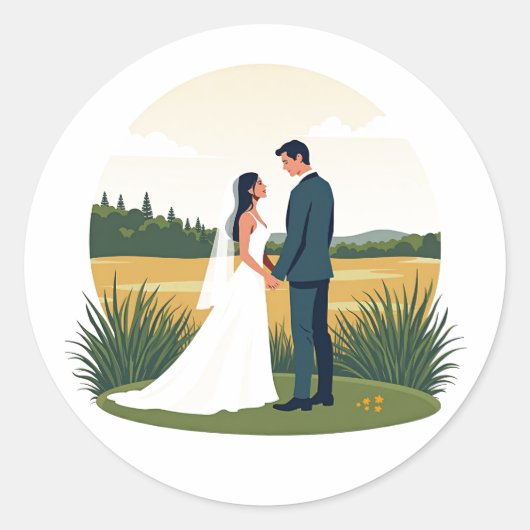 Dreamy Wedding Moment Sticker ラウンドシール (正面)