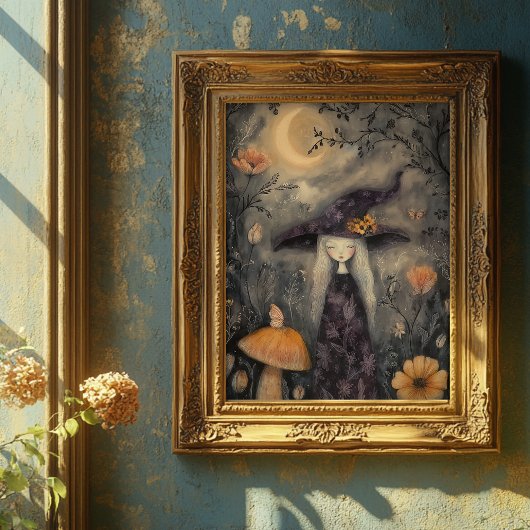 Dreamy Whimsical Halloween Witch Decoupage  薄葉紙