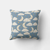 Dreamy Whimsical Sleeping Moon and Clouds クッション (裏面)