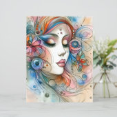 Dreamy Whimsical Woman Scrapbook Paper (スタンド正面)