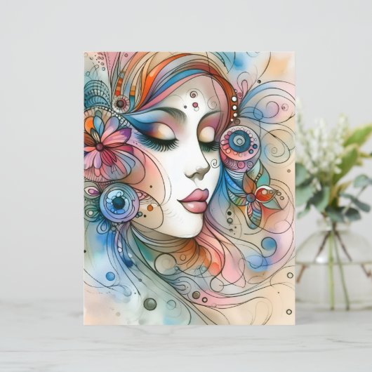 Dreamy Whimsical Woman Scrapbook Paper (スタンド正面)