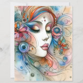 Dreamy Whimsical Woman Scrapbook Paper (正面)