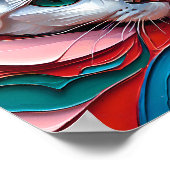 Dreamy White Kitten – Soft Pastel Abstract Cat Art ポスター (角)